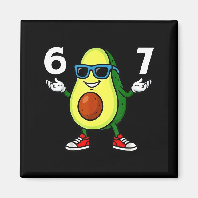 Íman 67 Avocado 6 7 Funny Cool Six Seven Meme Cartoon B (Frente)