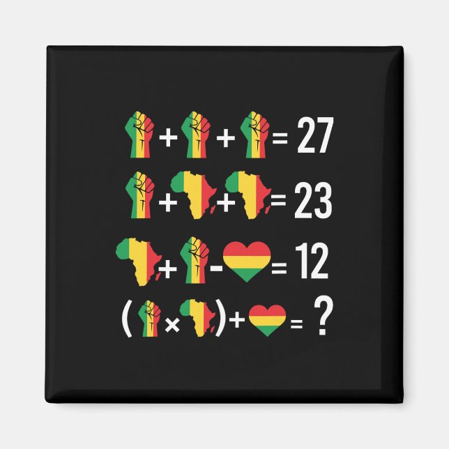 Íman 67 Black History Month Maps Hands Math Equation Te (Frente)