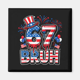 Íman 67 bruh bandeira americana seis sete divertido 4 d