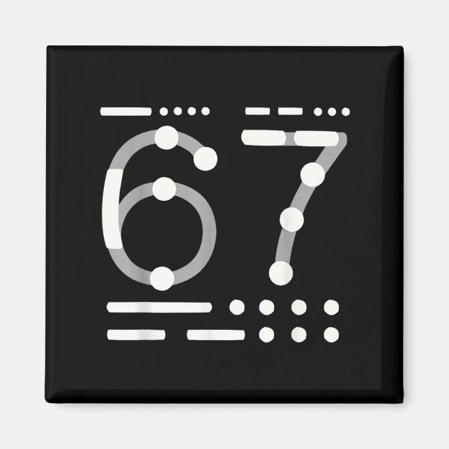 Íman 67 Camisa, Código Morse 67 Kid Meme Six Seven Gráf (Frente)
