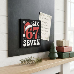 Íman 67 Chapéu de Papai Noel Natal Seis Sete Frases Eng