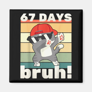 Íman 67 Dias De Escola Bruh Meme Divertido Crianças Men