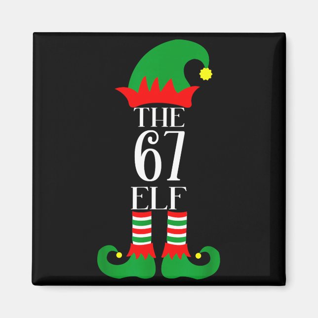 Íman 67 Fantasia De Natal De Elfo Pijama 67 Meme Geraçã (Frente)