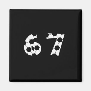 Íman 67 Futebol Ll Padrão Número Esportivo Design Gráfi