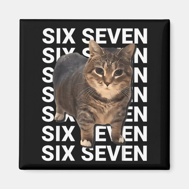 Íman 67 Gato Engraçado Seis Sete Meme Gen Z Alpha Humor (Frente)