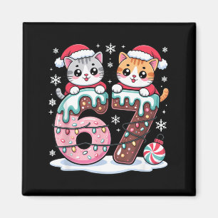 Íman 67 Gatos Kawaii Engraçados Natal Sorvete Drip Meme