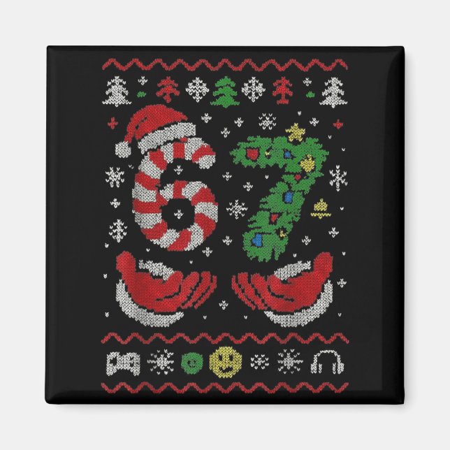 Íman 67 Gen Alpha Meme Ugly Christmas 6 7 Family Matchi (Frente)