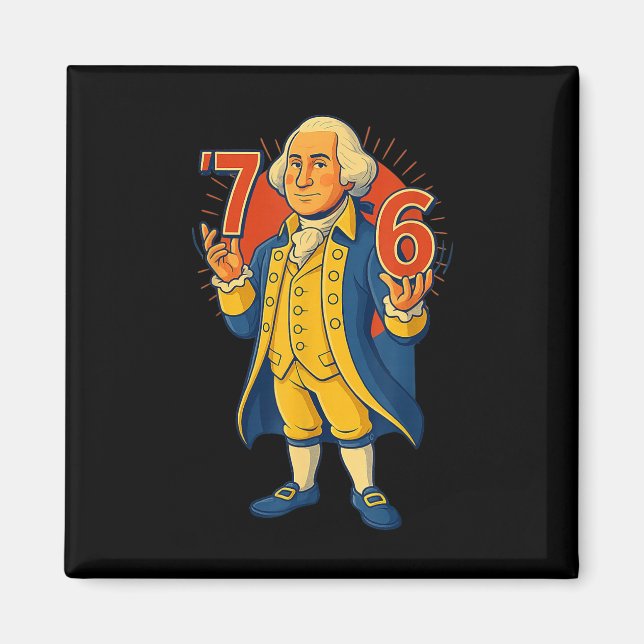 Íman 67 George Washington Meme Engraçado Six Seven Gera (Frente)