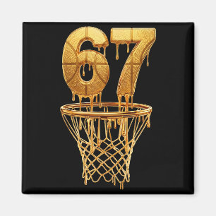 Íman 67 Gotejamento de Ouro Basquete 6 7 Seis Sete Meme