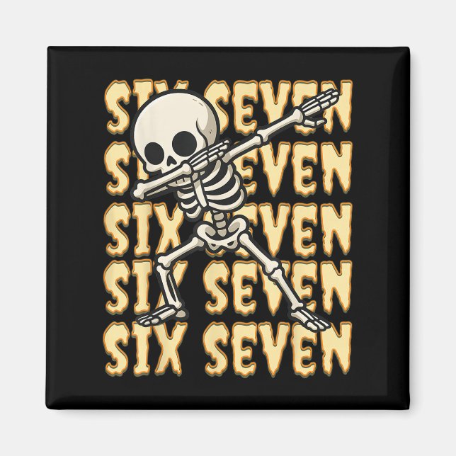 Íman 67 Halloween Engraçado Seis Sete Meme Brainrot Esq (Frente)