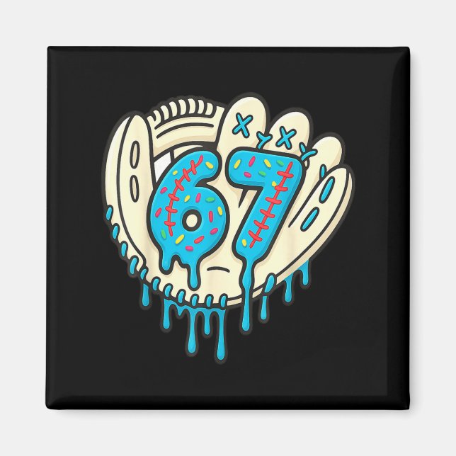 Íman 67 Ice Cream Drip Funny Six Seven Baseball  (Frente)