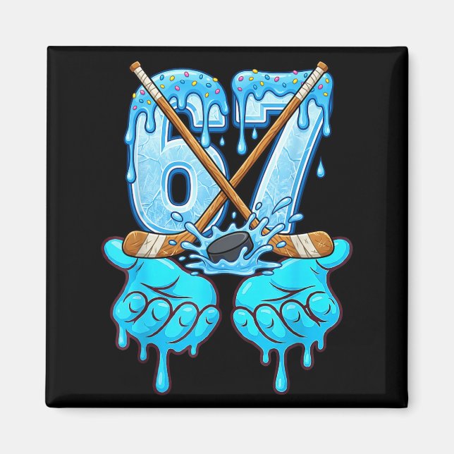Íman 67 Ice Cream Drip Hockey Gen Alpha Slang Six Seven (Frente)