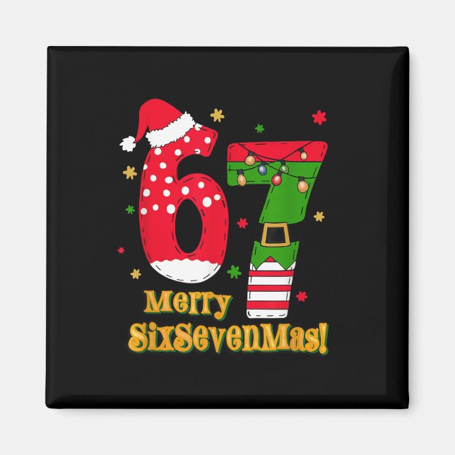Íman 67 Mais Meme Candy Cane Six Seven Crianças Homens  (Frente)