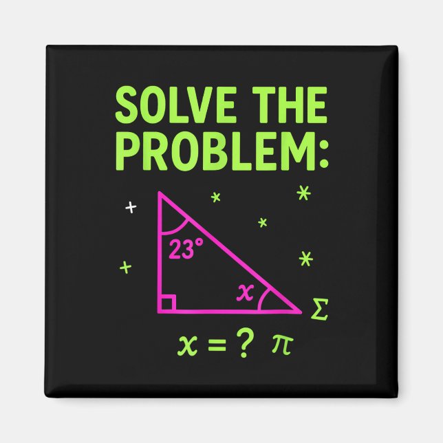 Íman 67 Math Meme Solve The Problem Funny Teachers Stud (Frente)