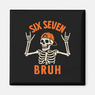 Íman 67 Meme 6 7 Esqueleto engraçado de Halloween Rock