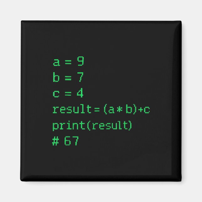 Íman 67 Meme Código Python Resultado Humor Geek Seis Se (Frente)