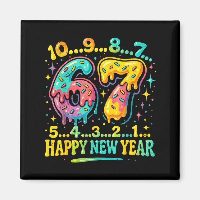 Íman 67 Meme Countdown Happy New Year Funny Drip Number (Frente)