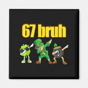 Íman 67 meme dabbing leprechaun shamrock pote de ouro s
