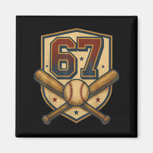 Íman 67 Meme de Beisebol Vintage Srts Crista Divertido 