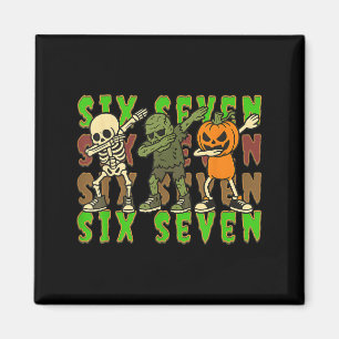 Íman 67 Meme de Halloween Six Seven Esqueleto Dabbing Z