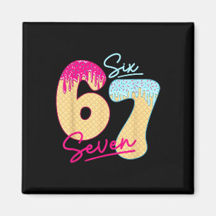Íman 67 Meme de Sorvete Drip Engraçado Six Seven Geraçã