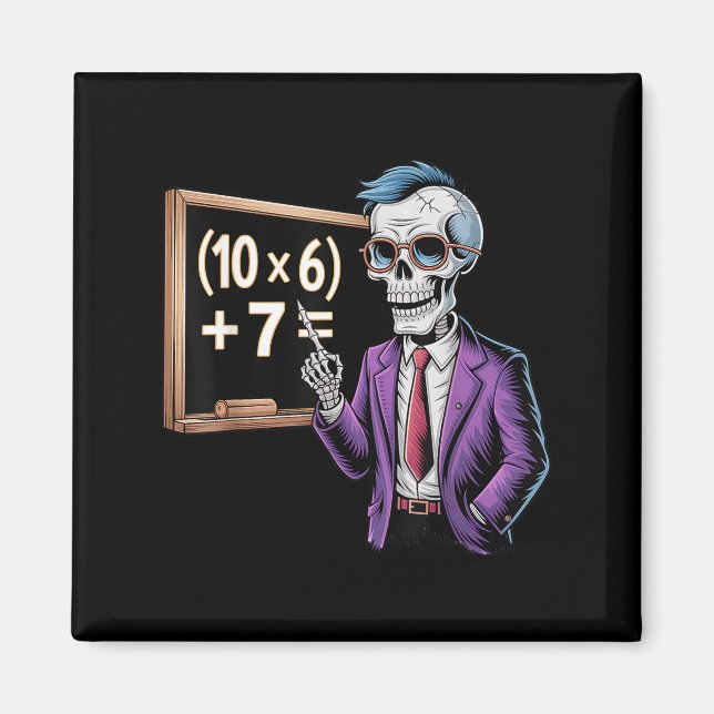 Íman 67 Meme do Professor de Matemática Brainrot Seis S (Frente)