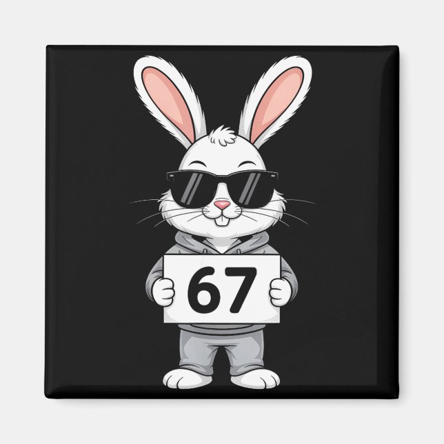 Íman 67 Meme Engraçado Seis Sete Geração Coelho Bunny S (Frente)