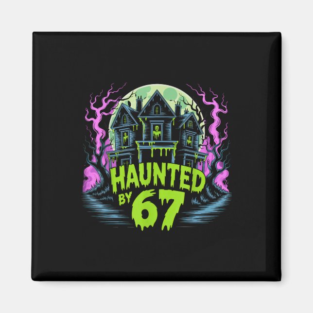 Íman 67 Meme Fantasia de Halloween Assombrada _4  (Frente)