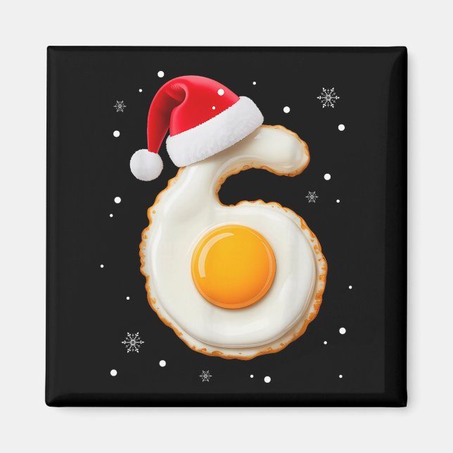 Íman 67 Meme Funny Number 6 Egg Bacon Matching Christma (Frente)