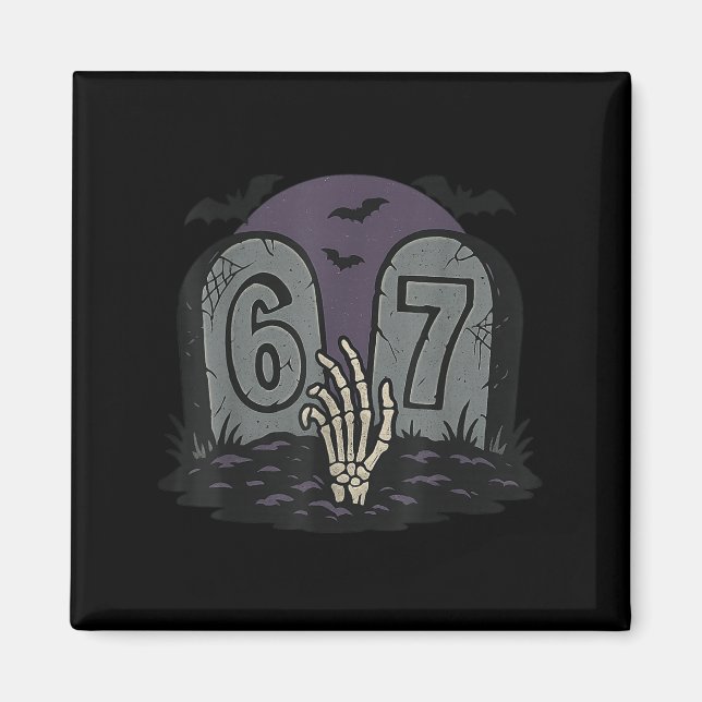 Íman 67 Meme Halloween Esqueleto Soky - Six Seven Geraç (Frente)