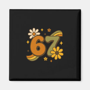 Íman 67 Meme Outono Groovy Retrô 70s Seis Sete Boho