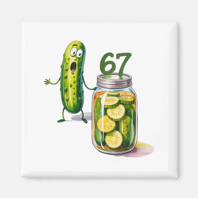 Íman 67 Meme Picles Surpresa Um Pote De Picles Fatiados (Frente)