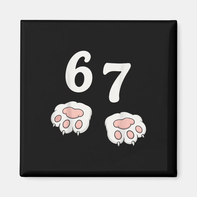 Íman 67 Meme Seis Sete 6 7 Camisa Meme Gato Engraçado 6 (Frente)