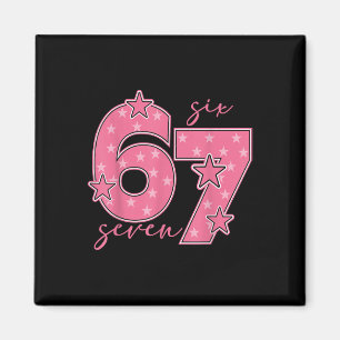 Íman 67 Meme Seis Sete Gíria Gen Alpha Fofo Rosa 6 7 Gi
