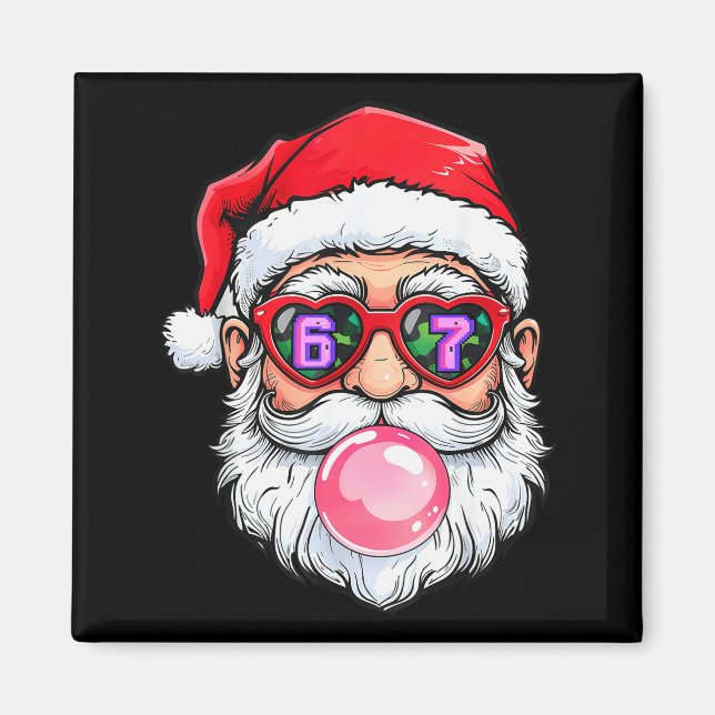 Íman 67 Meme Seis Sete Número 6-7 6 7 Divertido Santa N (Frente)