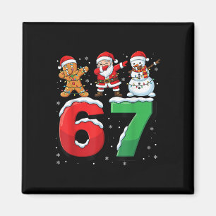 Íman 67 Meme Seis Sete Santa Dabbing 6 7 Natal Divertid