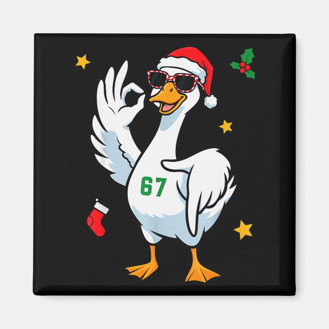 Íman 67 Meme Silly Goose 6 7 Divertido Seis Sete Natal  (Frente)