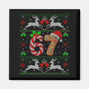 Íman 67 Meme Six Seven Camiseta Natal Feio Divertido Na