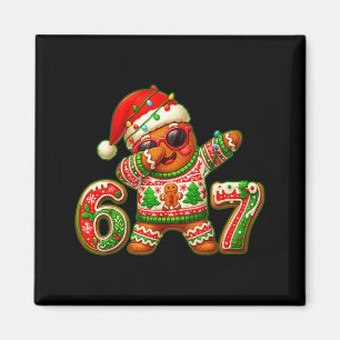 Íman 67 Natal 6 7 Meme Homem de Biscoito Xmas Pijamas