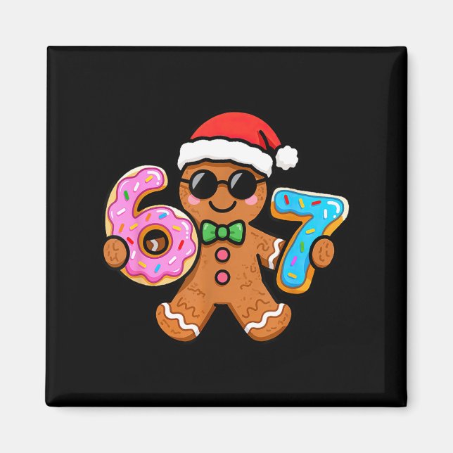 Íman 67 Natal Biscoito de Natal Six Seven Meme Geração  (Frente)