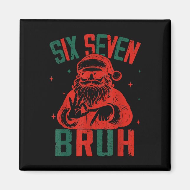 Íman 67 Natal Divertido Seis Sete Bruh Meme Brainrot Sa (Frente)