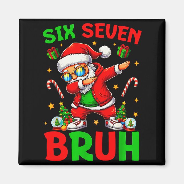 Íman 67 Natal Divertido Seis Sete Meme Brainrot Papai N (Frente)