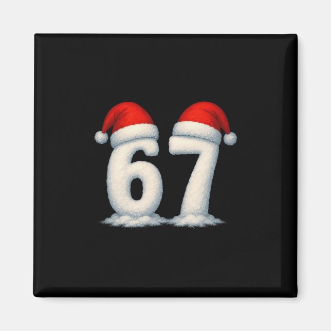 Íman 67 Natal Férias Neve Números 6 7 Meme Gen Alp (Frente)