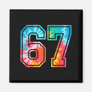Íman 67 Número Meme Engraçado Six Seven Tie Dye Geração