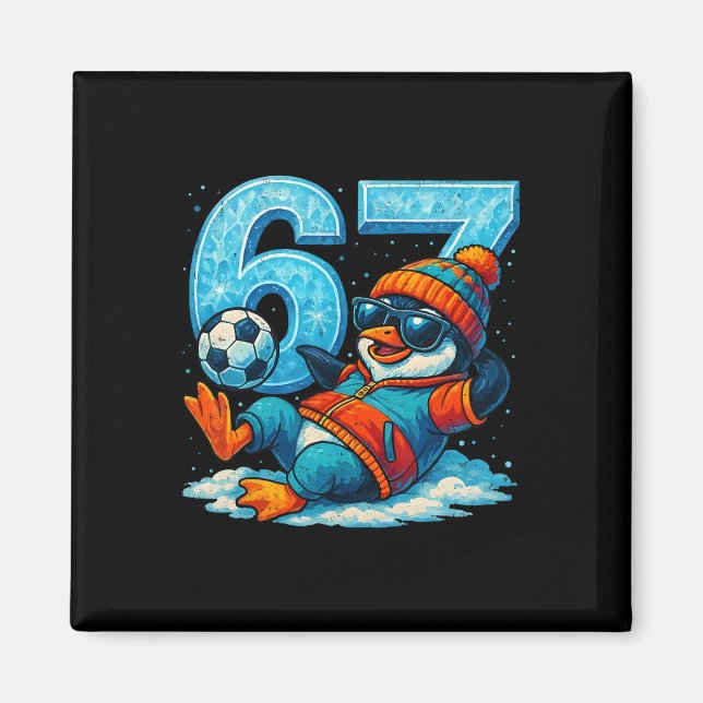 Íman 67 Presente de Meme de Inverno Engraçado de Futebo (Frente)
