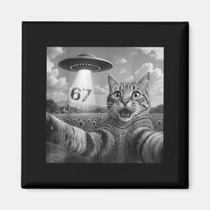Íman 67 Selfie de Gato com Ufos Alienígenas Gato Divert