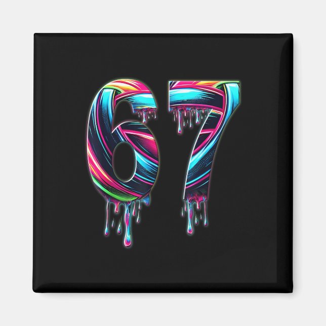 Íman 67 Six Seven 6 7 Meme Design Funny 6 7  (Frente)