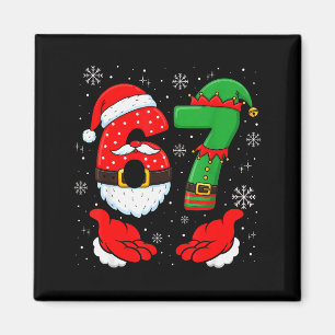 Íman 67 Six Seven 6 7 Meme Xmas Roupa de Natal Casal Na