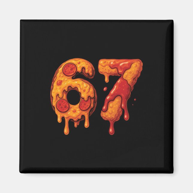 Íman 67 Six Seven 6-7 Pizza E Nugget De Frango - Brainr (Frente)