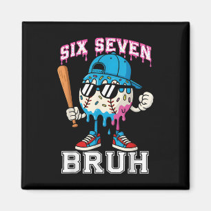 Íman 67 Six Seven Beisebol Sorvete Gotejamento Número 6